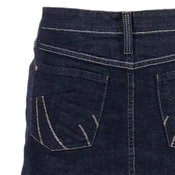 James Jeans Dry Aged Denim Mitch Tulsa Gold Dark Mini Skirt NWT Size 26 - Picture 4 of 11